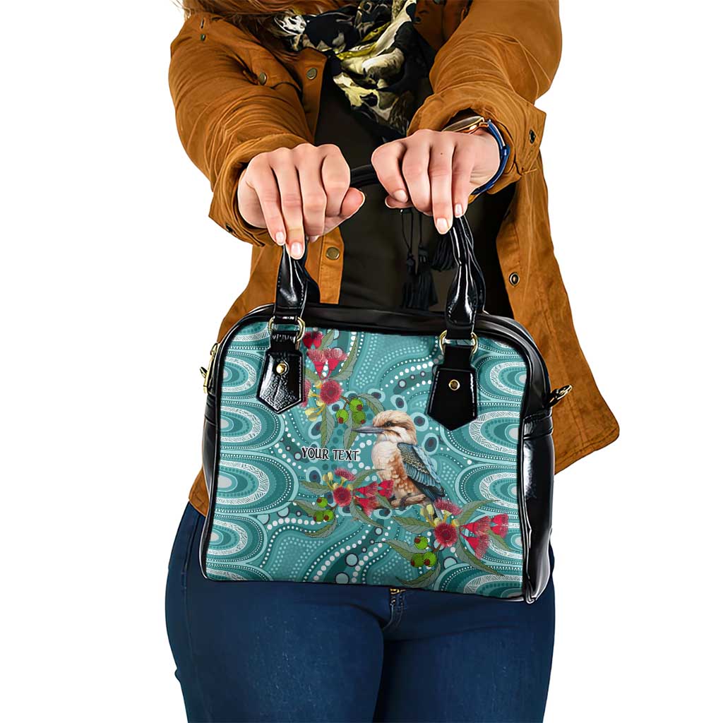Kookaburra Eucalyptus Personalised Shoulder Handbag Aboriginal Australian Dot Painting - Aussie Hoodie