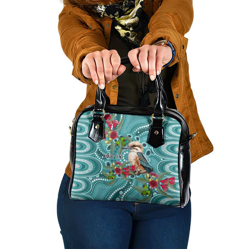 Kookaburra Eucalyptus Personalised Shoulder Handbag Aboriginal Australian Dot Painting - Aussie Hoodie