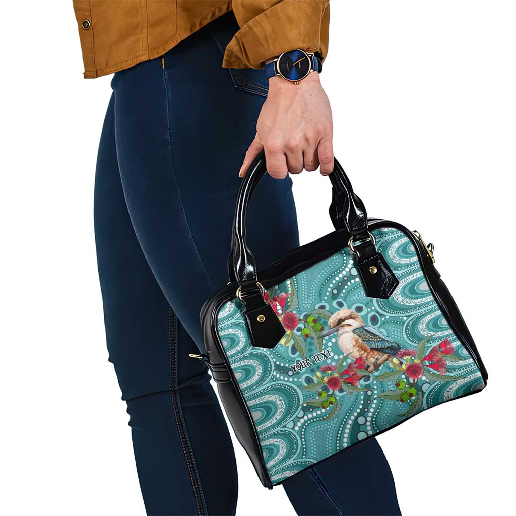 Kookaburra Eucalyptus Personalised Shoulder Handbag Aboriginal Australian Dot Painting - Aussie Hoodie