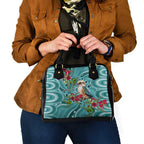 Kookaburra Eucalyptus Personalised Shoulder Handbag Aboriginal Australian Dot Painting - Aussie Hoodie