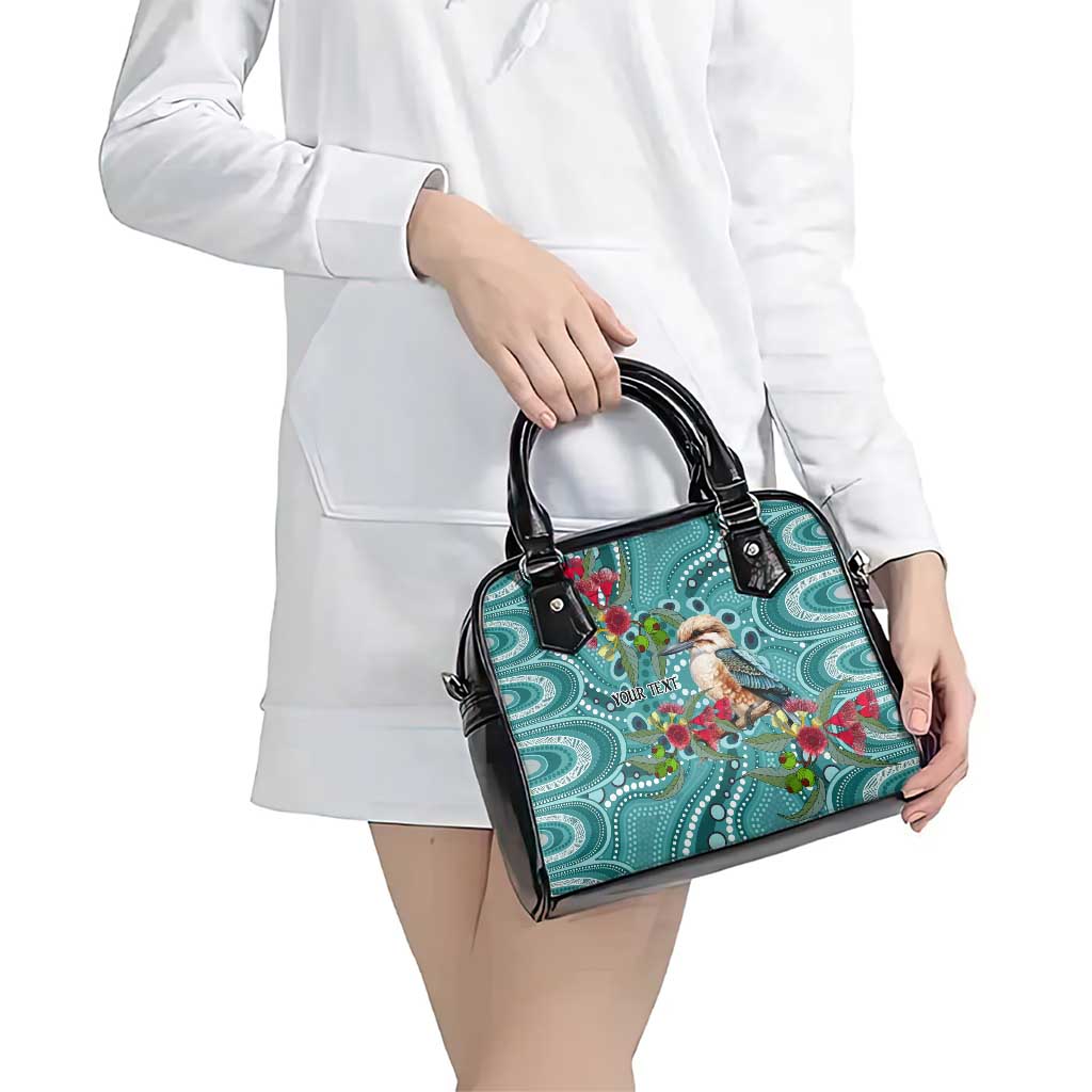 Kookaburra Eucalyptus Personalised Shoulder Handbag Aboriginal Australian Dot Painting - Aussie Hoodie