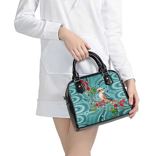 Kookaburra Eucalyptus Personalised Shoulder Handbag Aboriginal Australian Dot Painting - Aussie Hoodie
