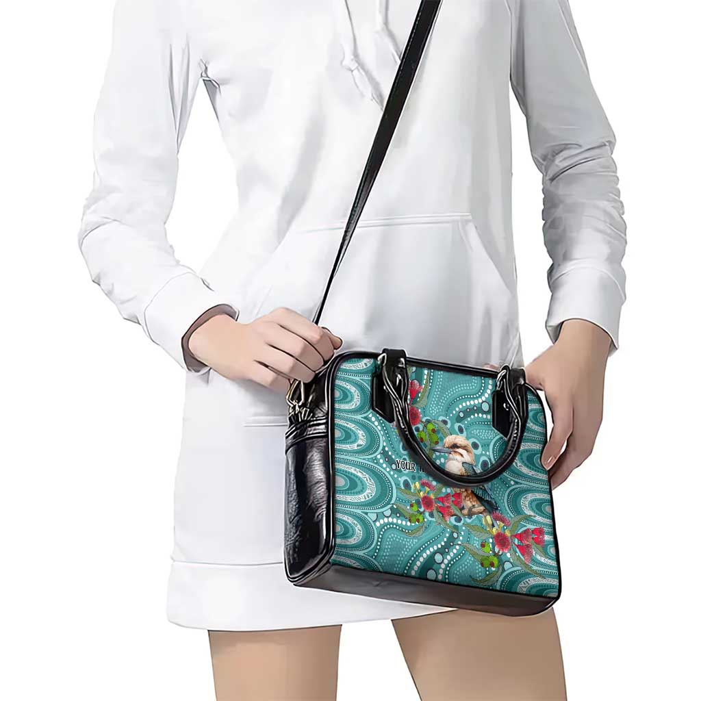 Kookaburra Eucalyptus Personalised Shoulder Handbag Aboriginal Australian Dot Painting - Aussie Hoodie