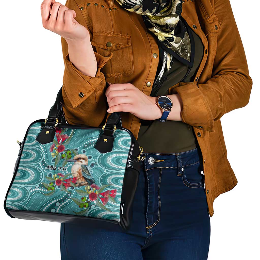Kookaburra Eucalyptus Personalised Shoulder Handbag Aboriginal Australian Dot Painting - Aussie Hoodie