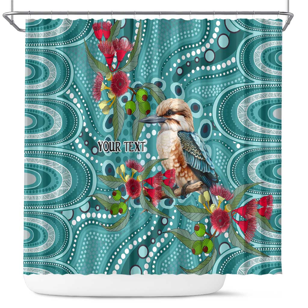 Kookaburra Eucalyptus Personalised Shower Curtain Aboriginal Australian Dot Painting - Aussie Hoodie
