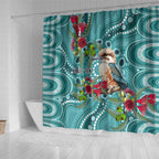 Kookaburra Eucalyptus Personalised Shower Curtain Aboriginal Australian Dot Painting - Aussie Hoodie