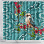 Kookaburra Eucalyptus Personalised Shower Curtain Aboriginal Australian Dot Painting - Aussie Hoodie