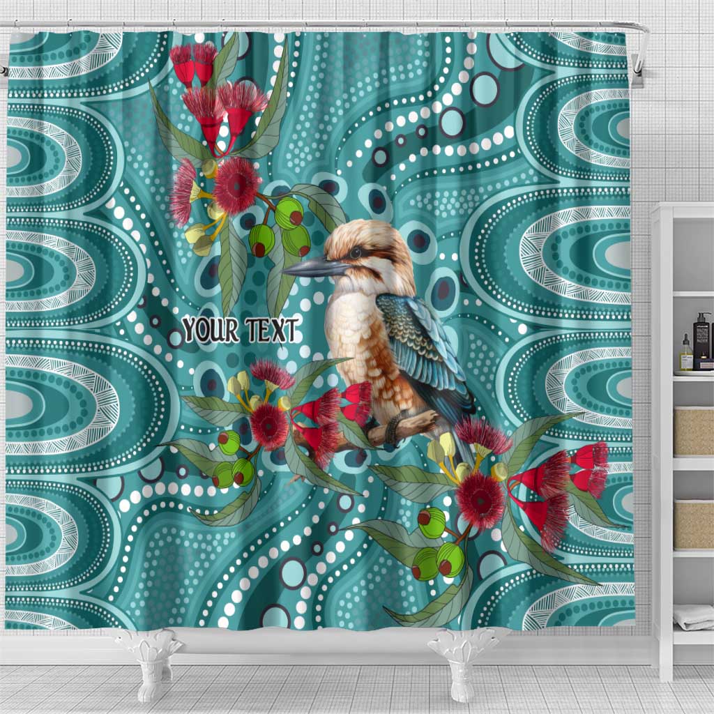 Kookaburra Eucalyptus Personalised Shower Curtain Aboriginal Australian Dot Painting - Aussie Hoodie