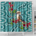 Kookaburra Eucalyptus Personalised Shower Curtain Aboriginal Australian Dot Painting - Aussie Hoodie