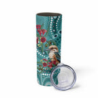 Kookaburra Eucalyptus Personalised Skinny Tumbler Aboriginal Australian Dot Painting - Aussie Hoodie