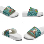 Kookaburra Eucalyptus Personalised Slide Sandals Aboriginal Australian Dot Painting - Aussie Hoodie