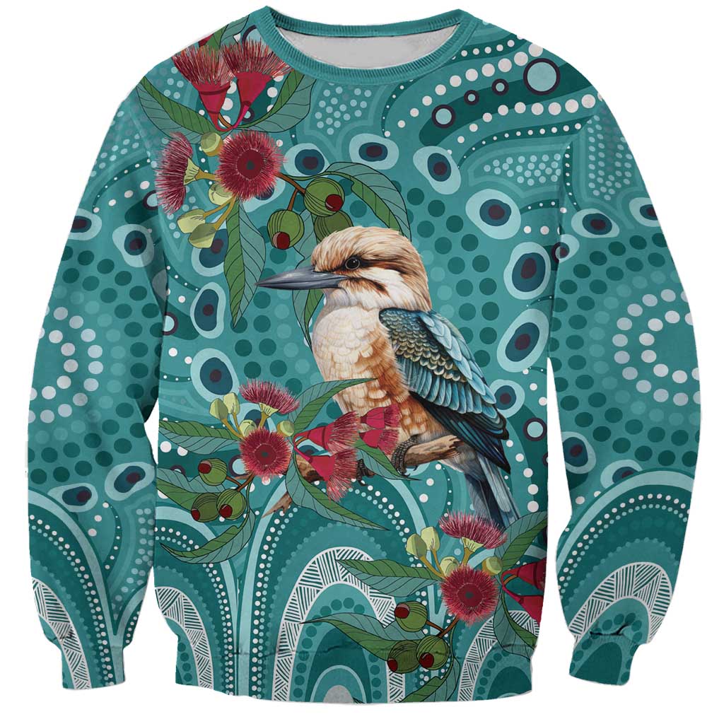Kookaburra Eucalyptus Personalised Sweatshirt Aboriginal Australian Dot Painting - Aussie Hoodie