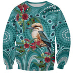 Kookaburra Eucalyptus Personalised Sweatshirt Aboriginal Australian Dot Painting - Aussie Hoodie