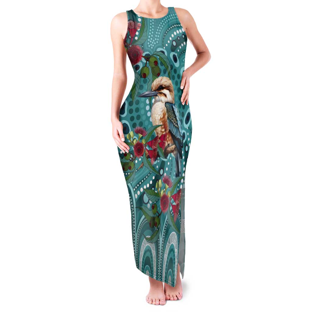 Kookaburra Eucalyptus Personalised Tank Maxi Dress Aboriginal Australian Dot Painting - Aussie Hoodie