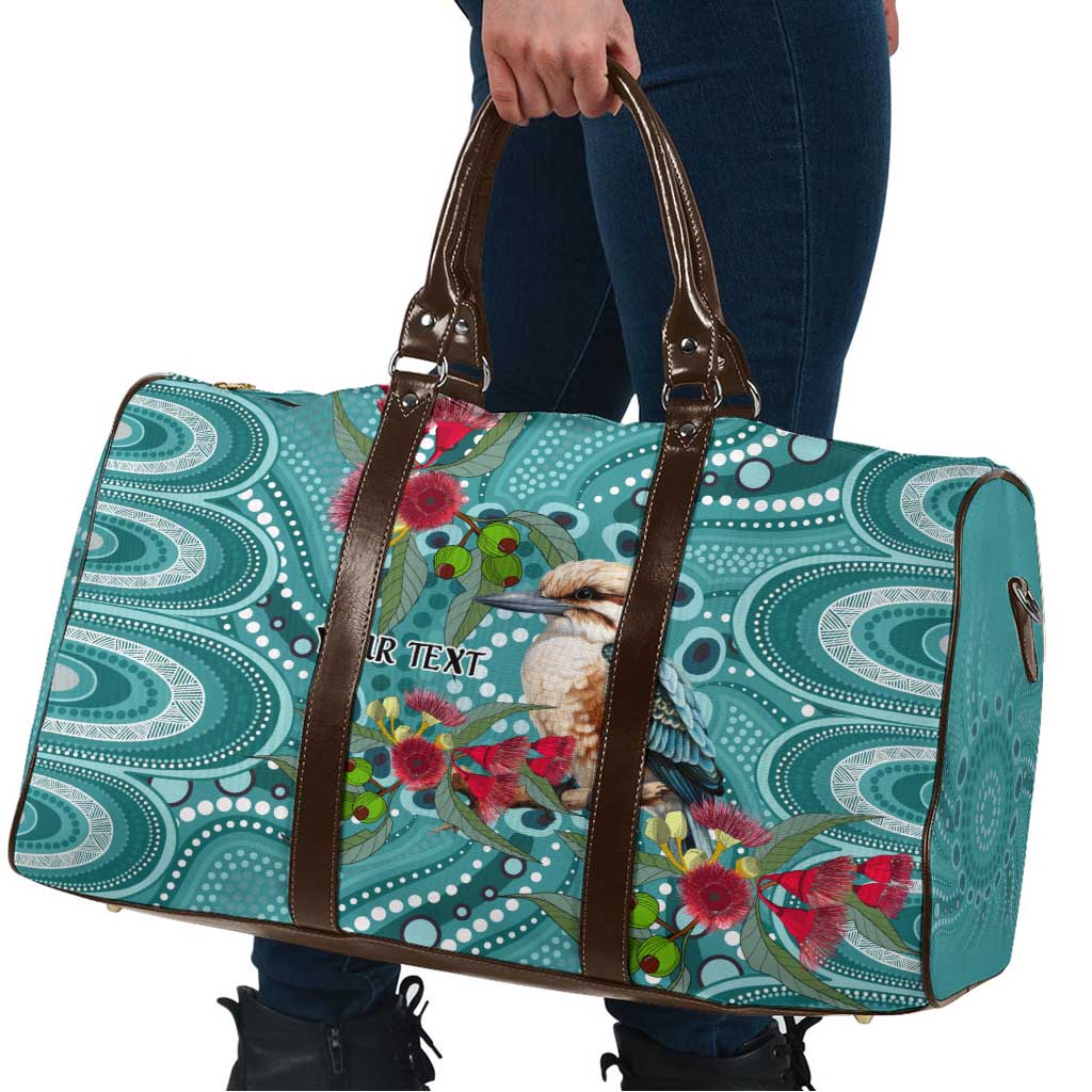 Kookaburra Eucalyptus Personalised Travel Bag Aboriginal Australian Dot Painting - Aussie Hoodie