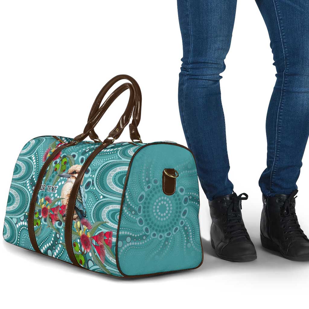 Kookaburra Eucalyptus Personalised Travel Bag Aboriginal Australian Dot Painting - Aussie Hoodie