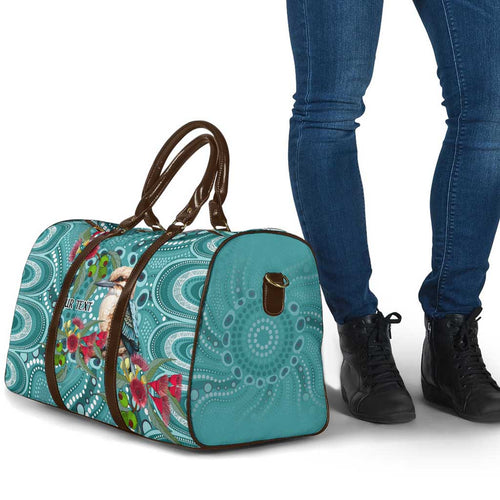 Kookaburra Eucalyptus Personalised Travel Bag Aboriginal Australian Dot Painting - Aussie Hoodie