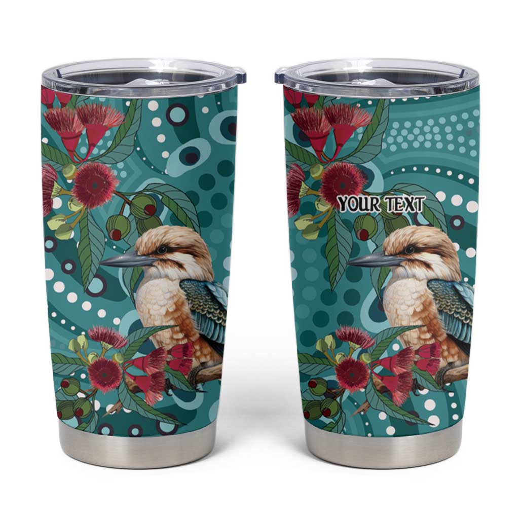 Kookaburra Eucalyptus Personalised Tumbler Cup Aboriginal Australian Dot Painting - Aussie Hoodie