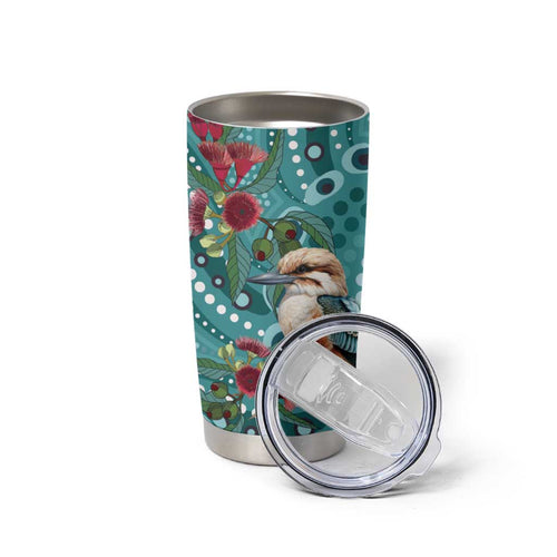 Kookaburra Eucalyptus Personalised Tumbler Cup Aboriginal Australian Dot Painting - Aussie Hoodie