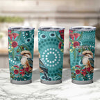 Kookaburra Eucalyptus Personalised Tumbler Cup Aboriginal Australian Dot Painting - Aussie Hoodie