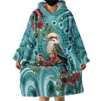 Kookaburra Eucalyptus Personalised Wearable Blanket Hoodie Aboriginal Australian Dot Painting - Aussie Hoodie