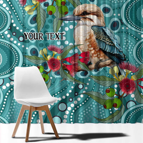 Kookaburra Eucalyptus Personalised Window Curtain Aboriginal Australian Dot Painting - Aussie Hoodie