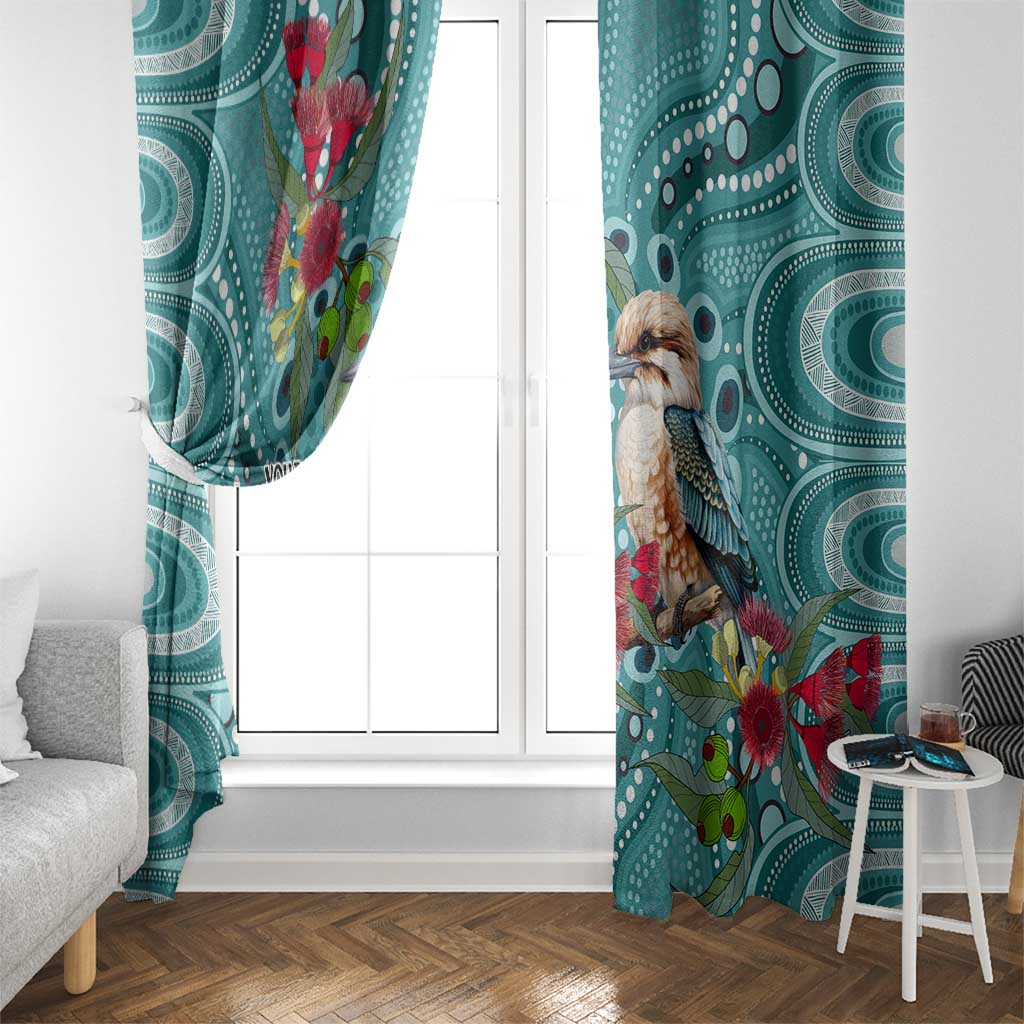Kookaburra Eucalyptus Personalised Window Curtain Aboriginal Australian Dot Painting - Aussie Hoodie