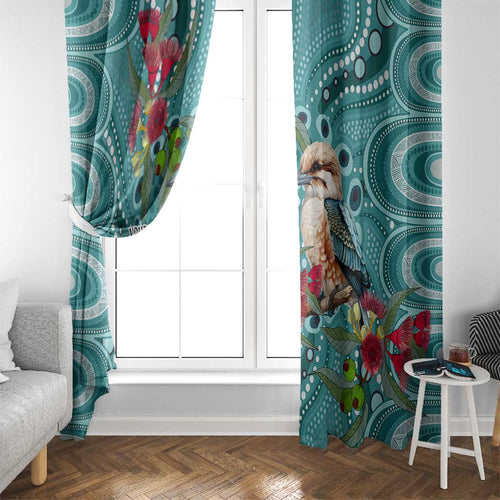 Kookaburra Eucalyptus Personalised Window Curtain Aboriginal Australian Dot Painting - Aussie Hoodie