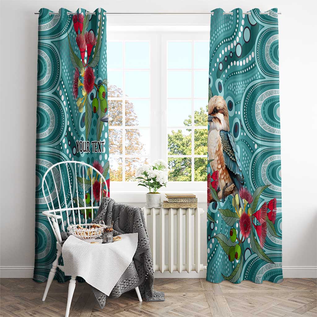 Kookaburra Eucalyptus Personalised Window Curtain Aboriginal Australian Dot Painting - Aussie Hoodie