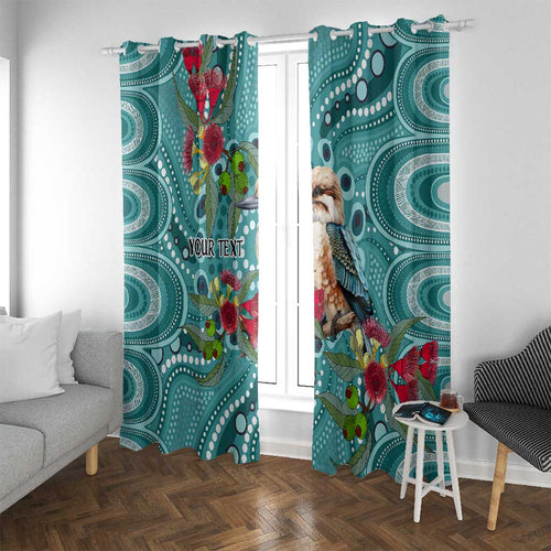 Kookaburra Eucalyptus Personalised Window Curtain Aboriginal Australian Dot Painting - Aussie Hoodie
