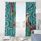 Kookaburra Eucalyptus Personalised Window Curtain Aboriginal Australian Dot Painting - Aussie Hoodie