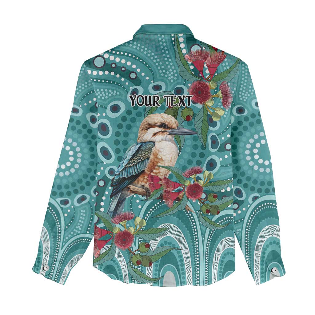 Kookaburra Eucalyptus Personalised Women Casual Shirt Aboriginal Australian Dot Painting - Aussie Hoodie