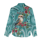 Kookaburra Eucalyptus Personalised Women Casual Shirt Aboriginal Australian Dot Painting - Aussie Hoodie