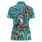 Kookaburra Eucalyptus Personalised Women Polo Shirt Aboriginal Australian Dot Painting - Aussie Hoodie