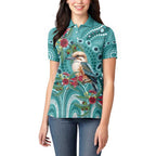 Kookaburra Eucalyptus Personalised Women Polo Shirt Aboriginal Australian Dot Painting - Aussie Hoodie