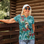 Kookaburra Eucalyptus Personalised Women Polo Shirt Aboriginal Australian Dot Painting - Aussie Hoodie