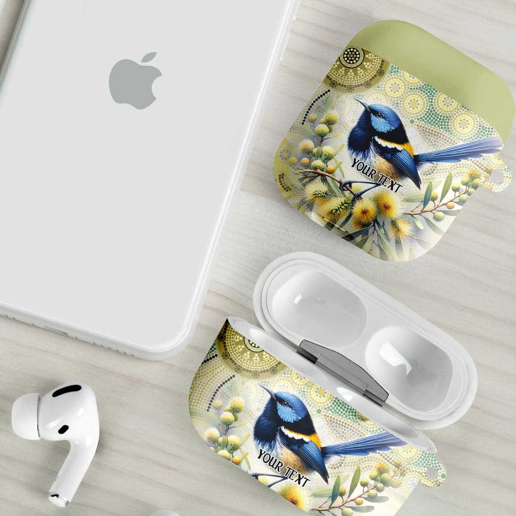 Splendid Fairy-wren Personalised AirPods Case Aboriginal Australian Dot Painting - Aussie Hoodie