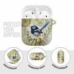 Splendid Fairy-wren Personalised AirPods Case Aboriginal Australian Dot Painting - Aussie Hoodie