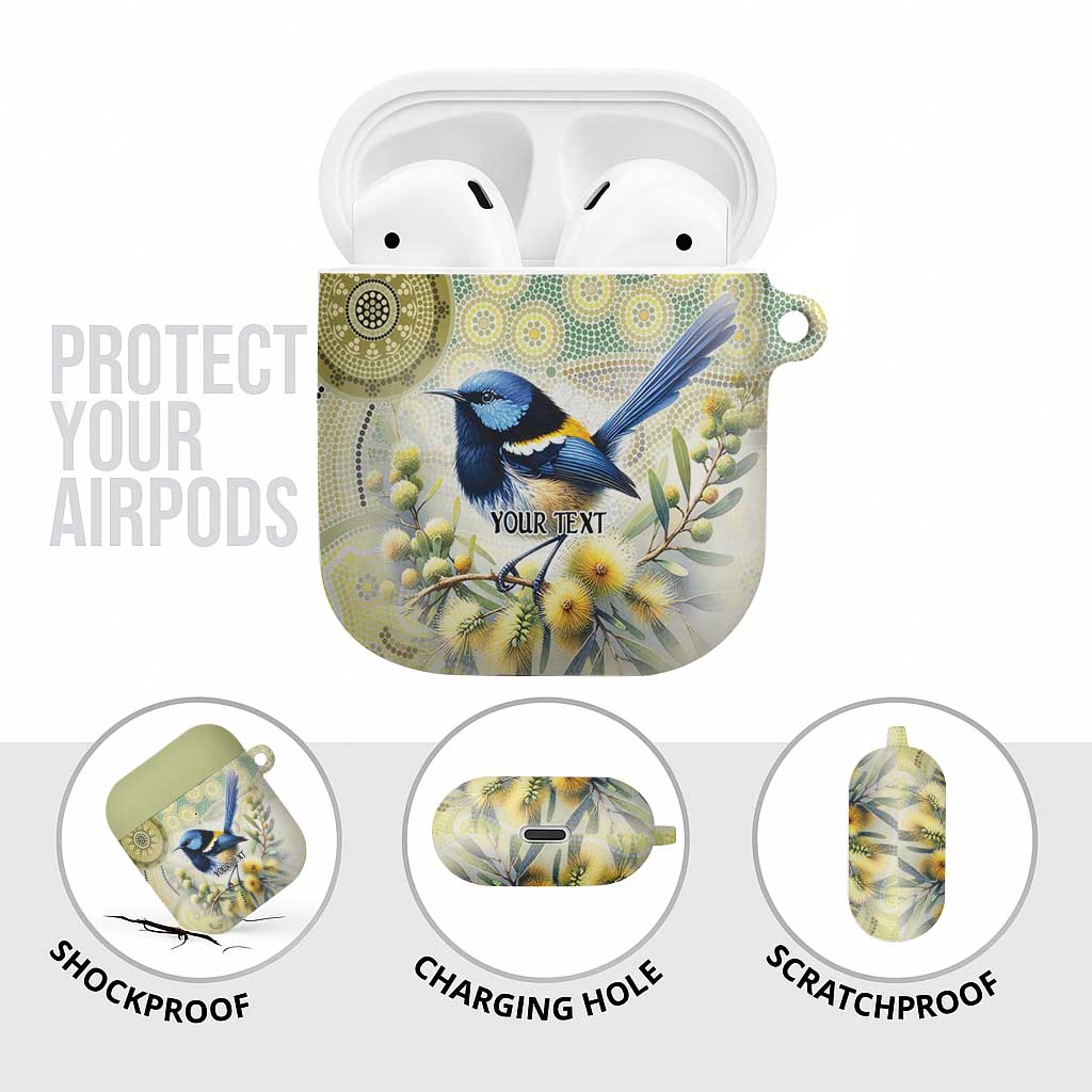 Splendid Fairy-wren Personalised AirPods Case Aboriginal Australian Dot Painting - Aussie Hoodie