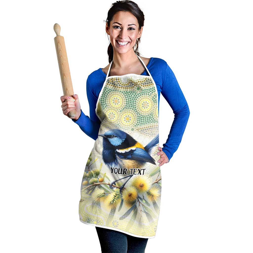 Splendid Fairy-wren Personalised Apron Aboriginal Australian Dot Painting - Aussie Hoodie