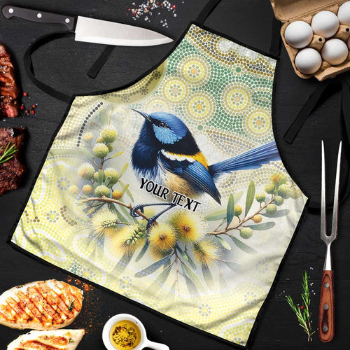 Splendid Fairy-wren Personalised Apron Aboriginal Australian Dot Painting - Aussie Hoodie