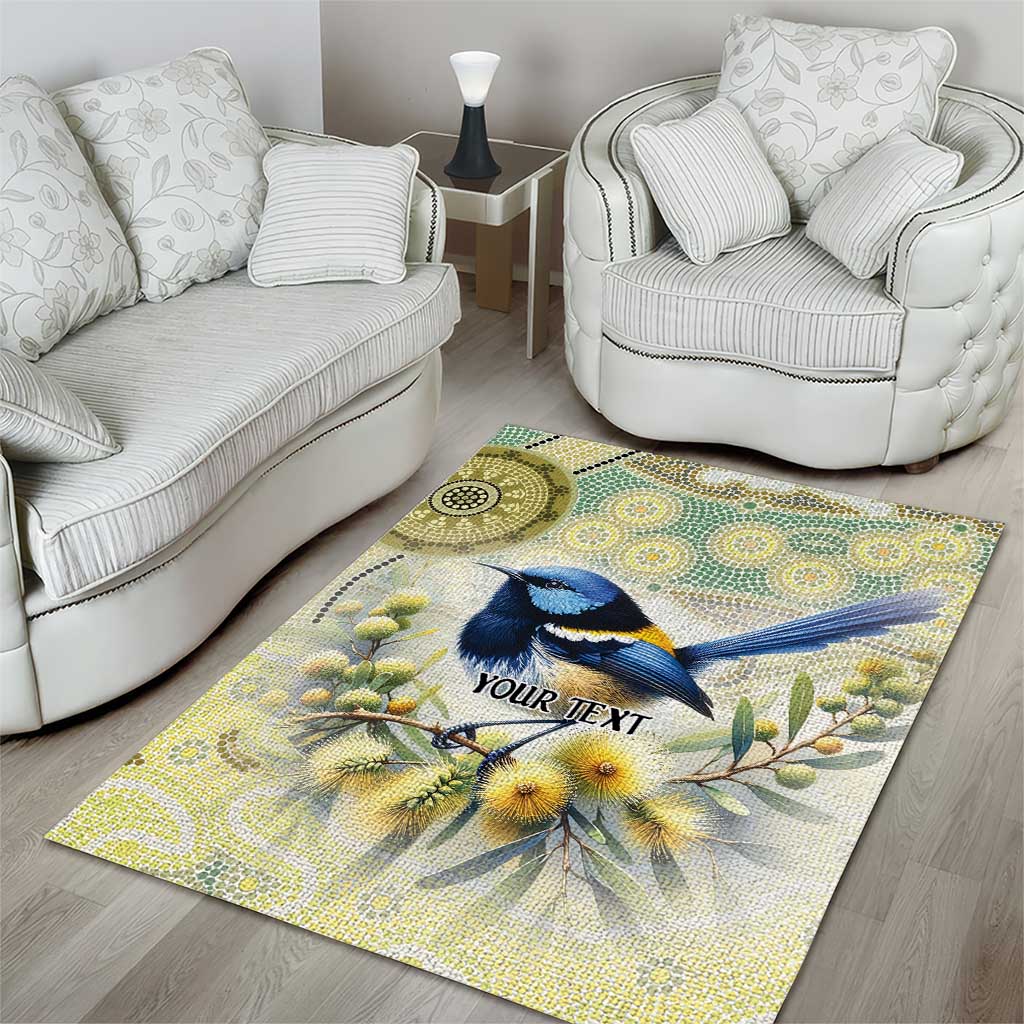 Splendid Fairy-wren Personalised Area Rug Aboriginal Australian Dot Painting - Aussie Hoodie