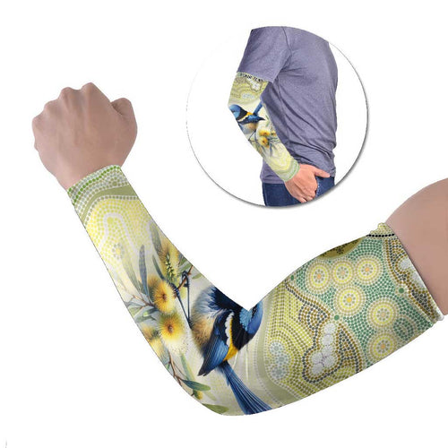 Splendid Fairy-wren Personalised Arm Sleeves Aboriginal Australian Dot Painting - Aussie Hoodie