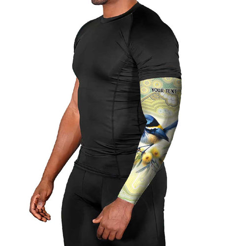 Splendid Fairy-wren Personalised Arm Sleeves Aboriginal Australian Dot Painting - Aussie Hoodie