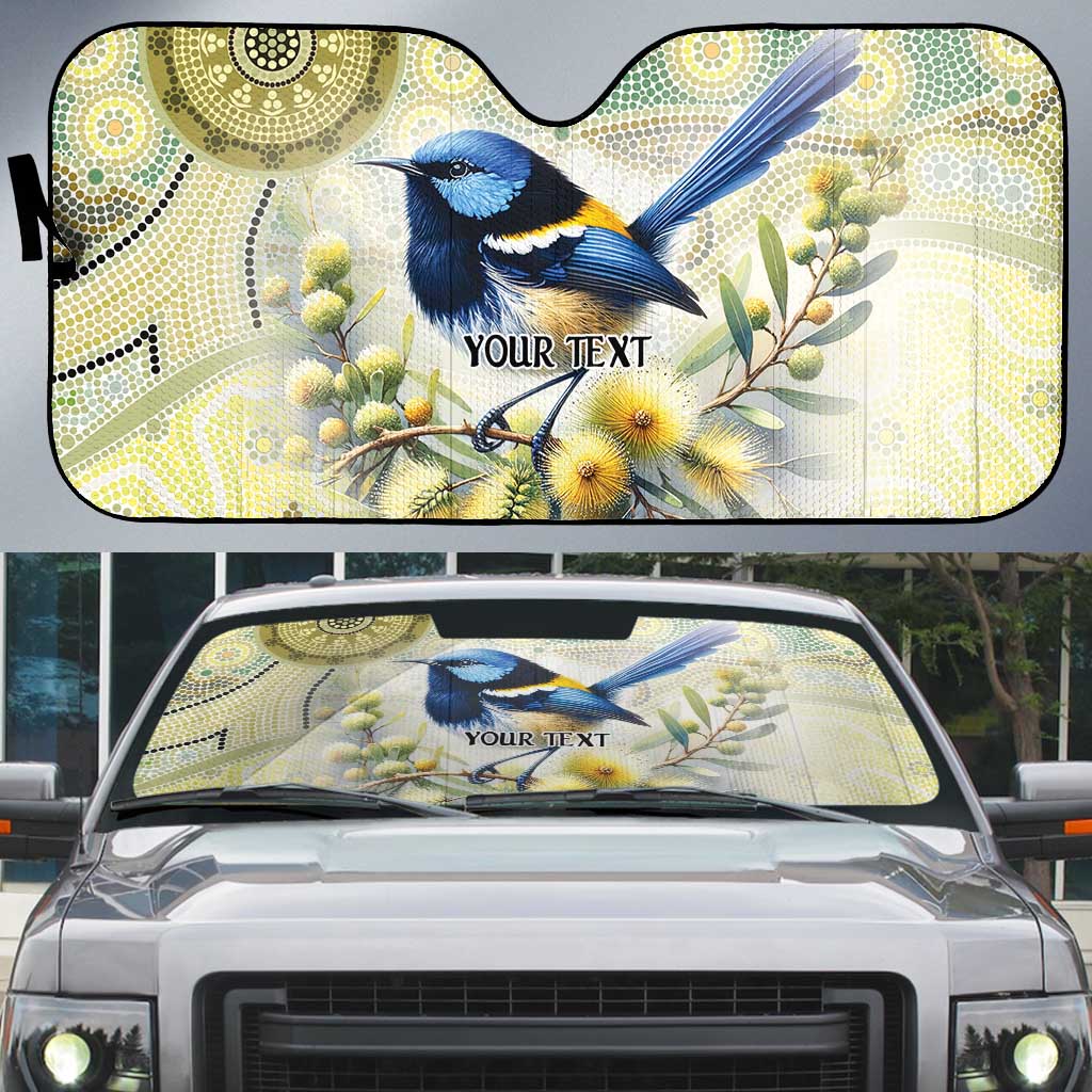 Splendid Fairy-wren Personalised Auto Sun Shade Aboriginal Australian Dot Painting - Aussie Hoodie