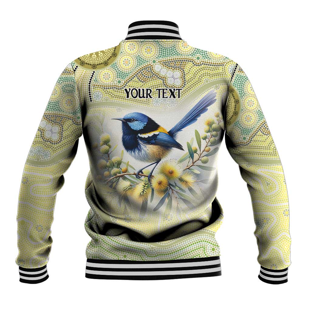 Splendid Fairy-wren Personalised Baseball Jacket Aboriginal Australian Dot Painting - Aussie Hoodie