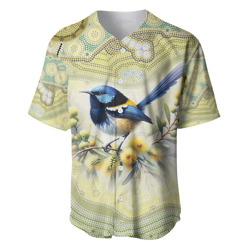 Splendid Fairy-wren Personalised Baseball Jersey Aboriginal Australian Dot Painting - Aussie Hoodie