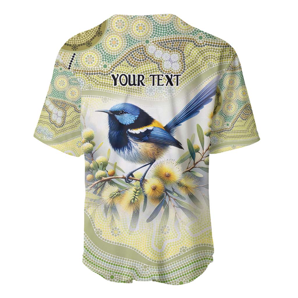 Splendid Fairy-wren Personalised Baseball Jersey Aboriginal Australian Dot Painting - Aussie Hoodie