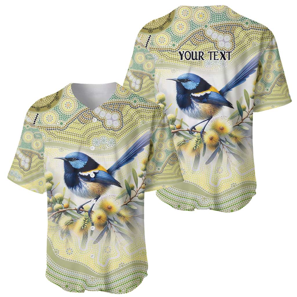 Splendid Fairy-wren Personalised Baseball Jersey Aboriginal Australian Dot Painting - Aussie Hoodie