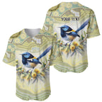 Splendid Fairy-wren Personalised Baseball Jersey Aboriginal Australian Dot Painting - Aussie Hoodie